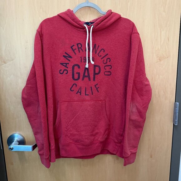 GAP Red San Francisco CALIF Hoodie Size Large - Picture 1 of 5